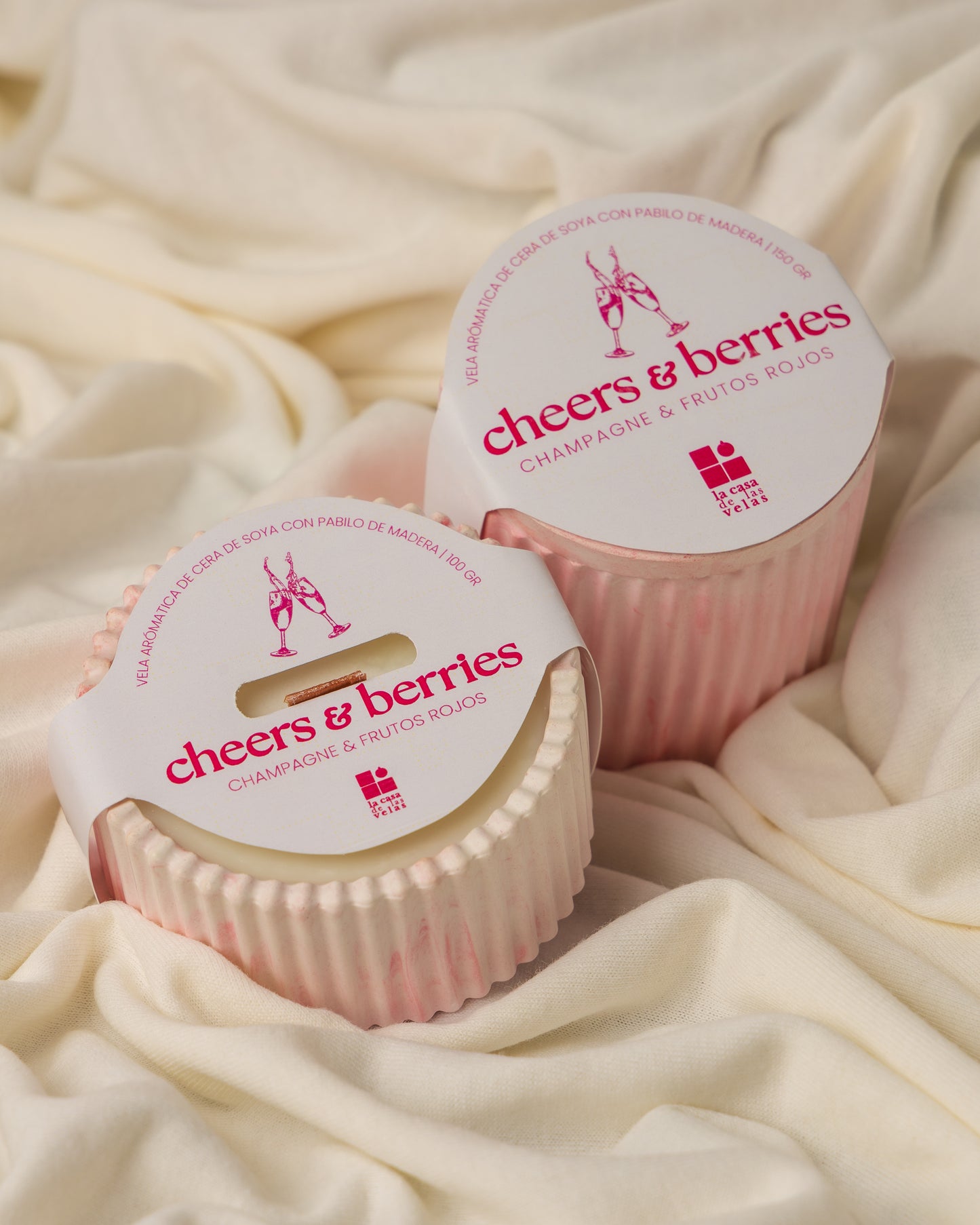 Vela aromatica con base de concreto Cheers & berries